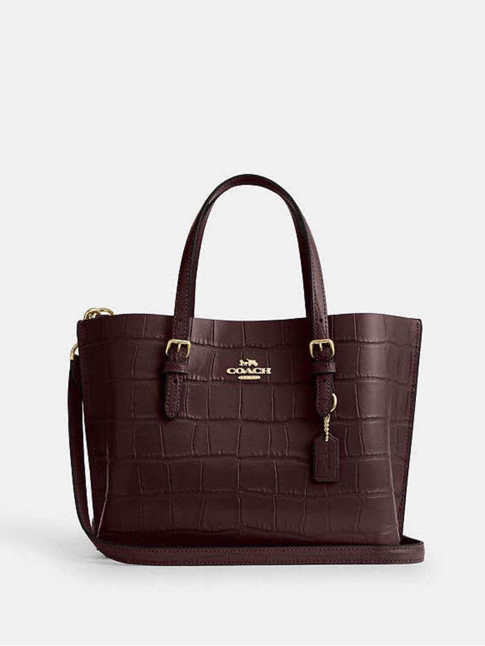 COACH Mollie Croc-Embossed Leather Tote Bag